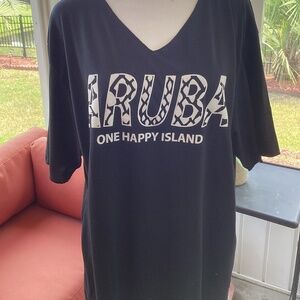 TROPICAL WORLD ARUBA V- NECK T- SHIRT (;Size: XL)